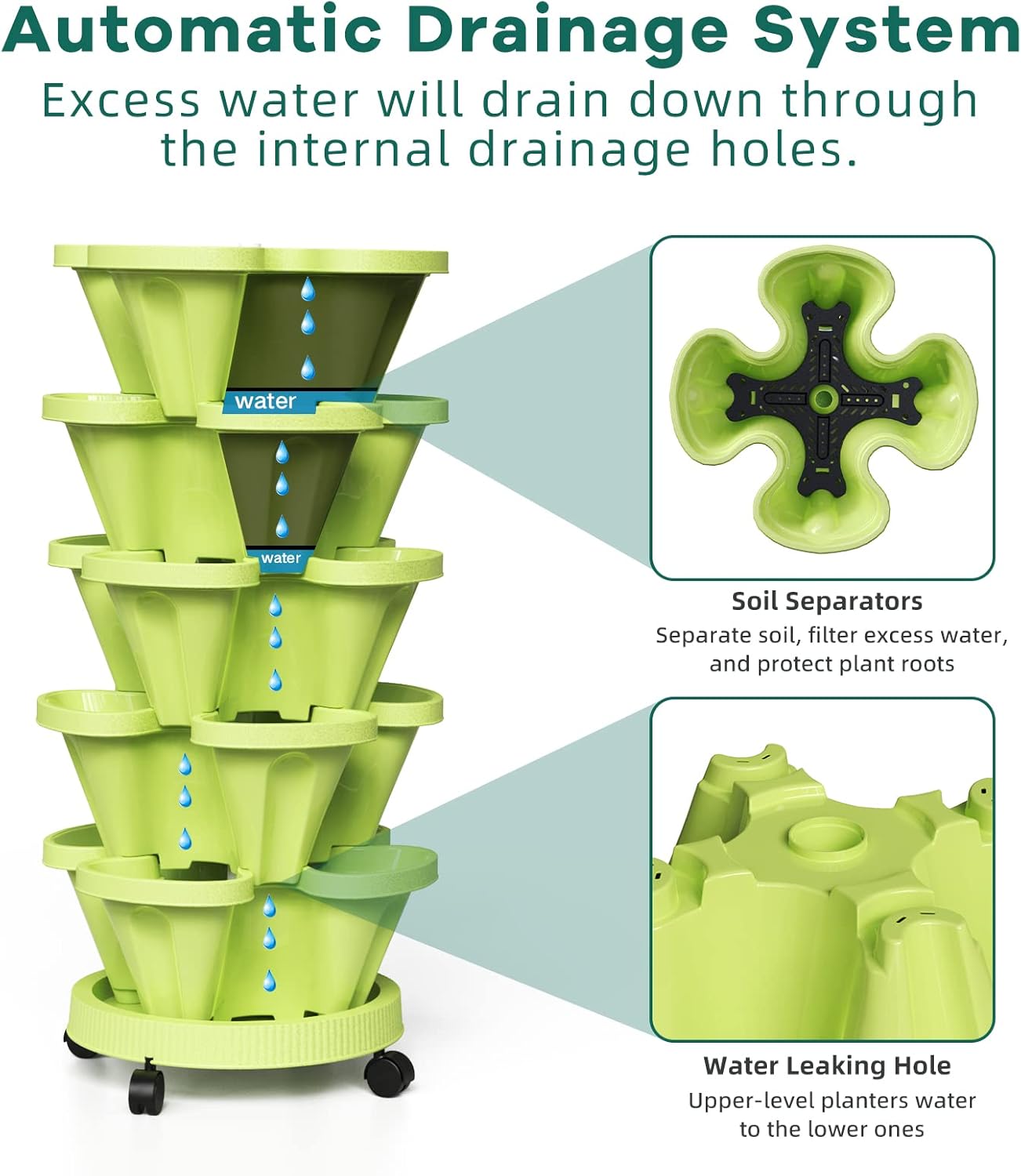 Space-Saving 6-Tier Stackable Garden Tower