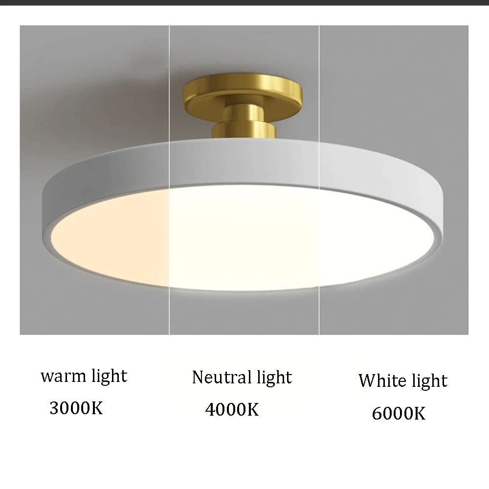 Minimalist Semi-Flush Mount Ring LED Ceiling Fixture