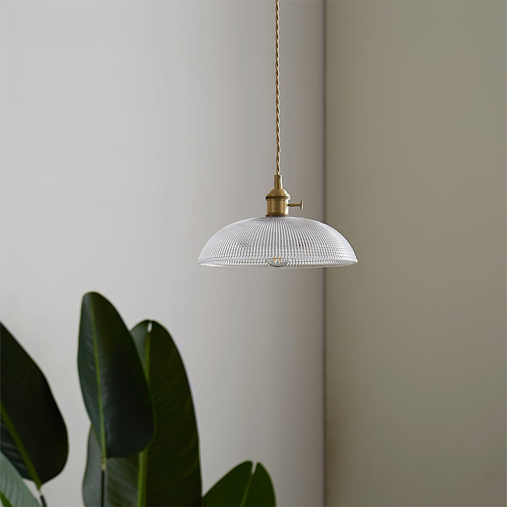 Retro-Inspired Ribbed Glass Pendant Lights
