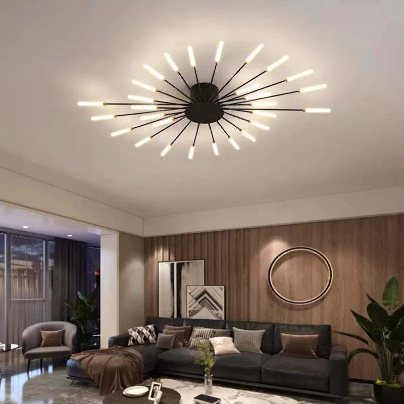 Modern Firework-Inspired Flush Mount Ceiling Light