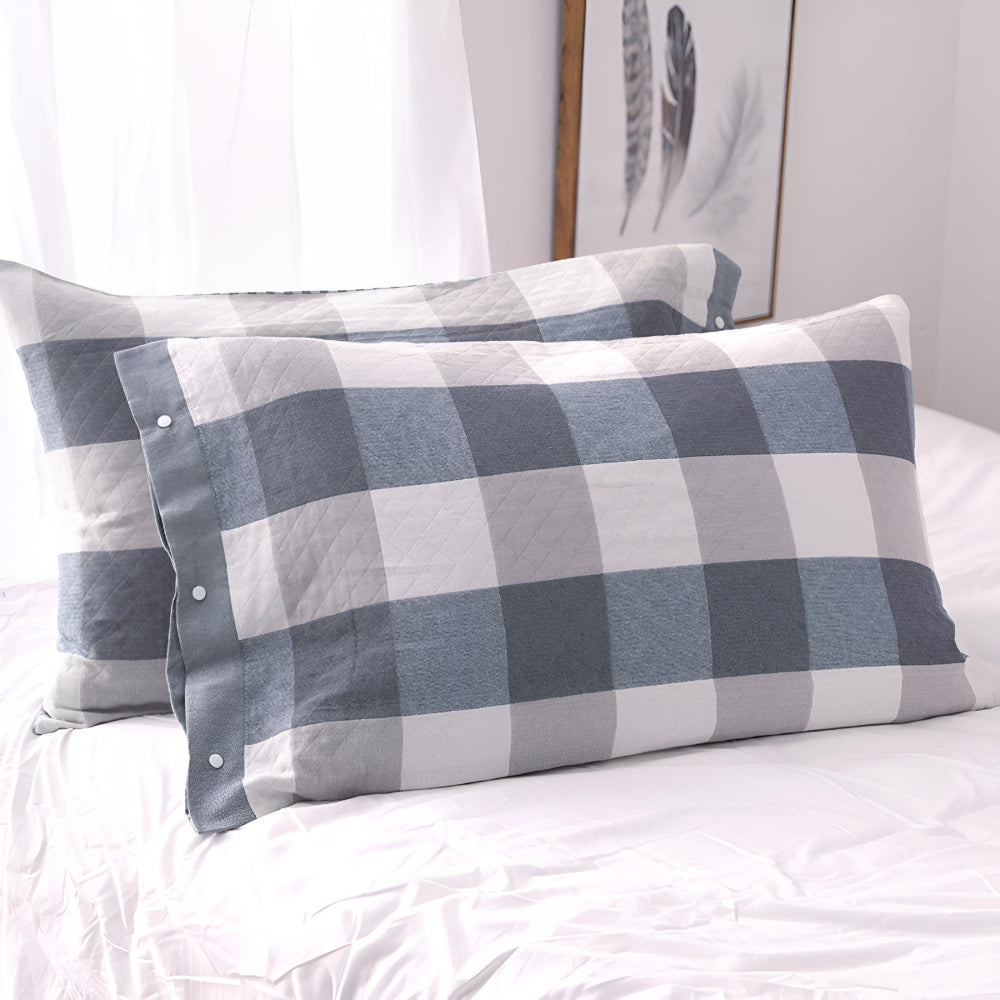 Modern Check & Stripe Pillowcase