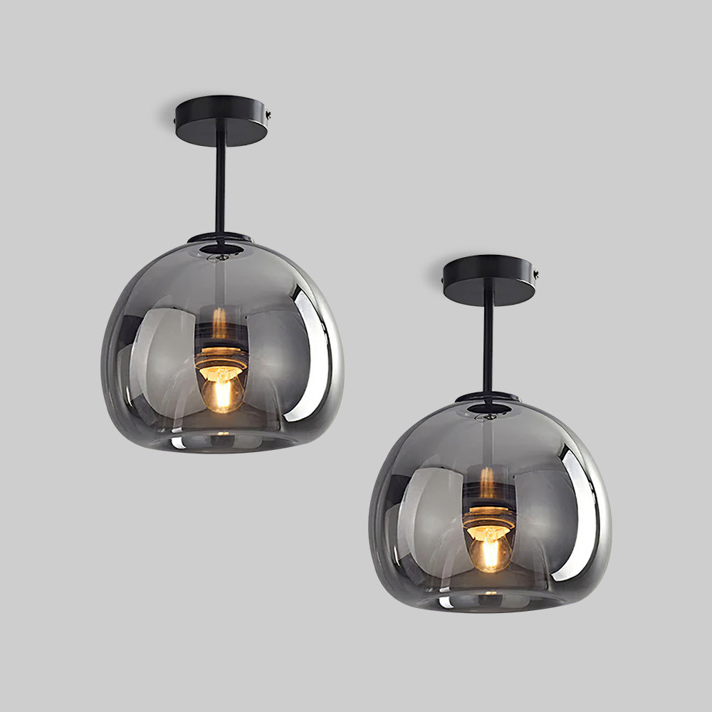Set of 2 Warm Glow Tinted Glass Ceiling Lights