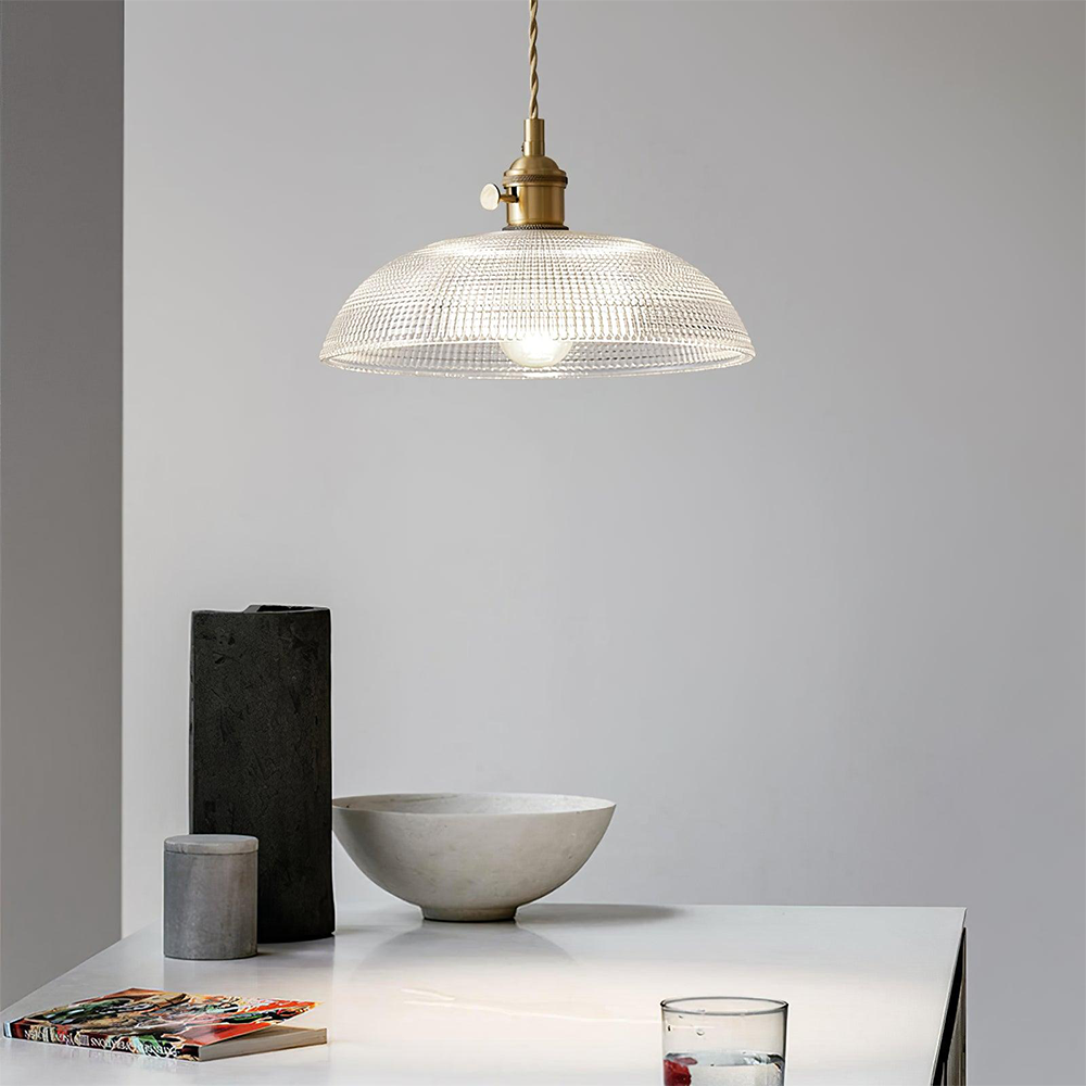 Retro-Inspired Ribbed Glass Pendant Lights