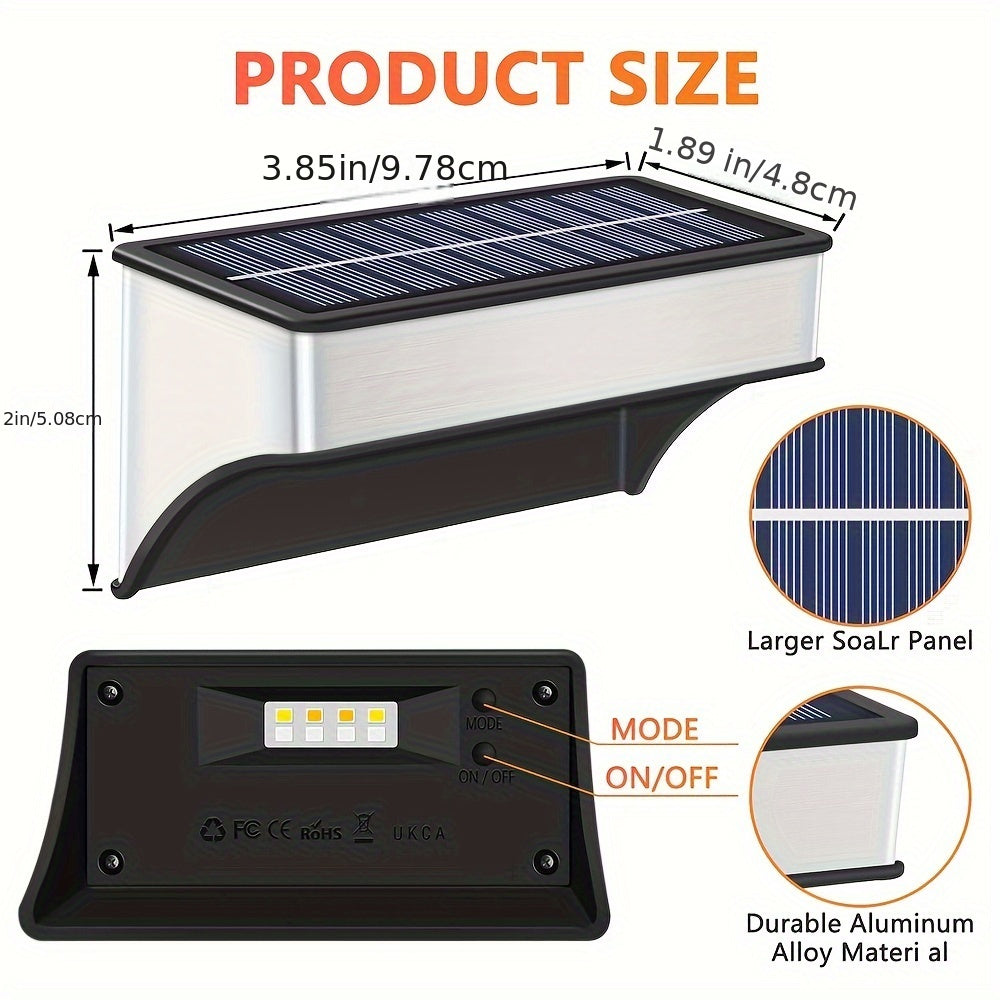 8-Pack Solar Outdoor Lights, Multi-Colour LED Deck and Stair Lighting for Garden Use