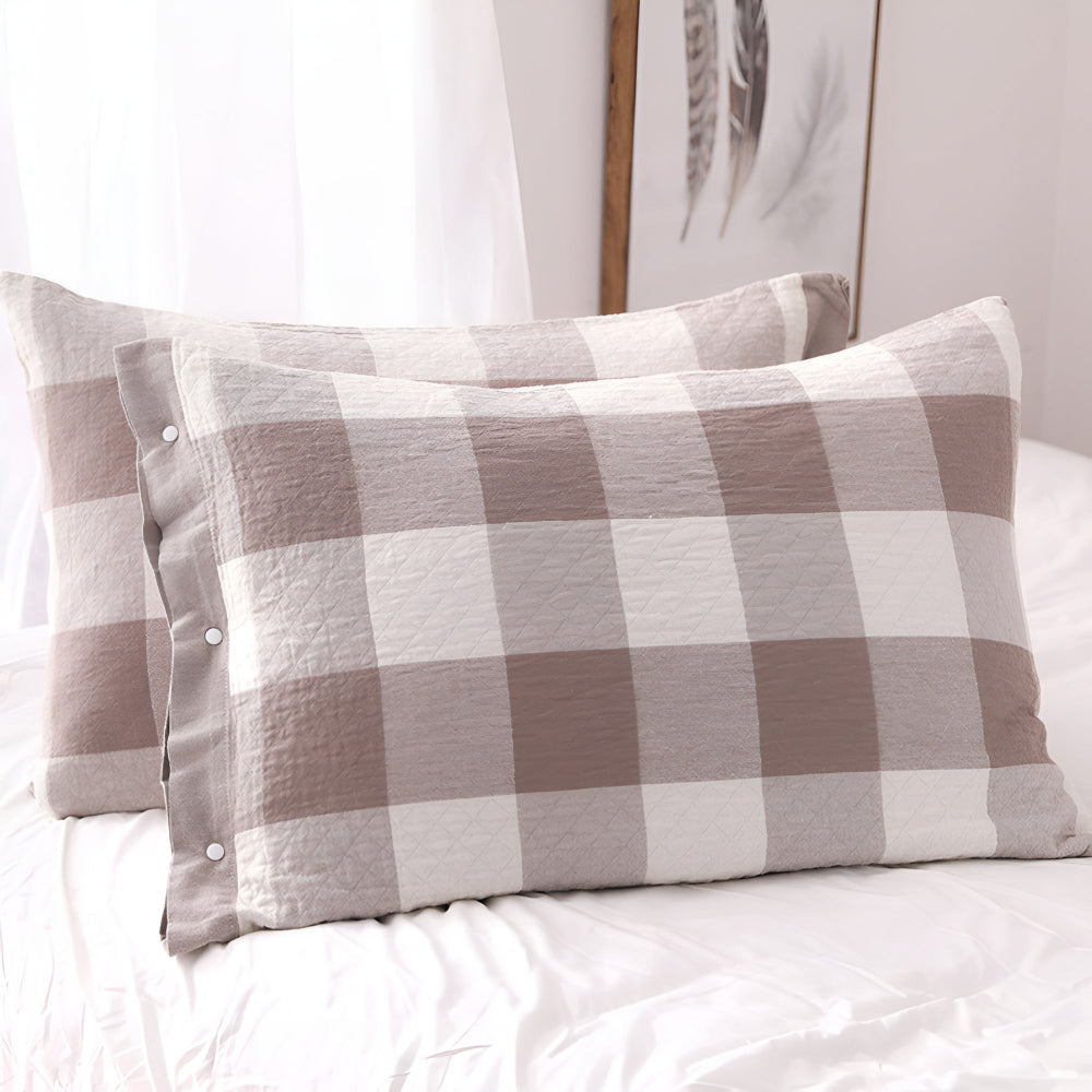 Modern Check & Stripe Pillowcase