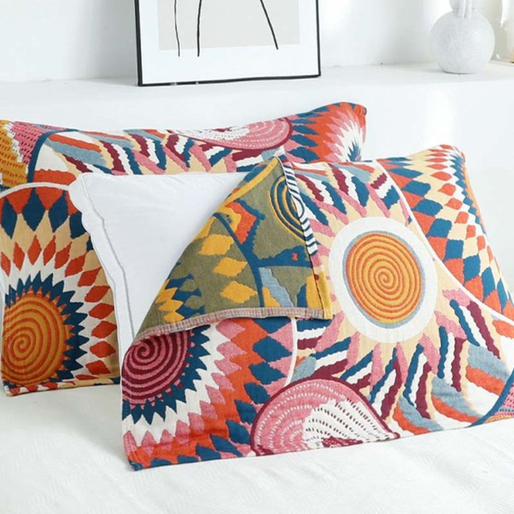 2 pieces Nordic Sun Print Cushion Cover