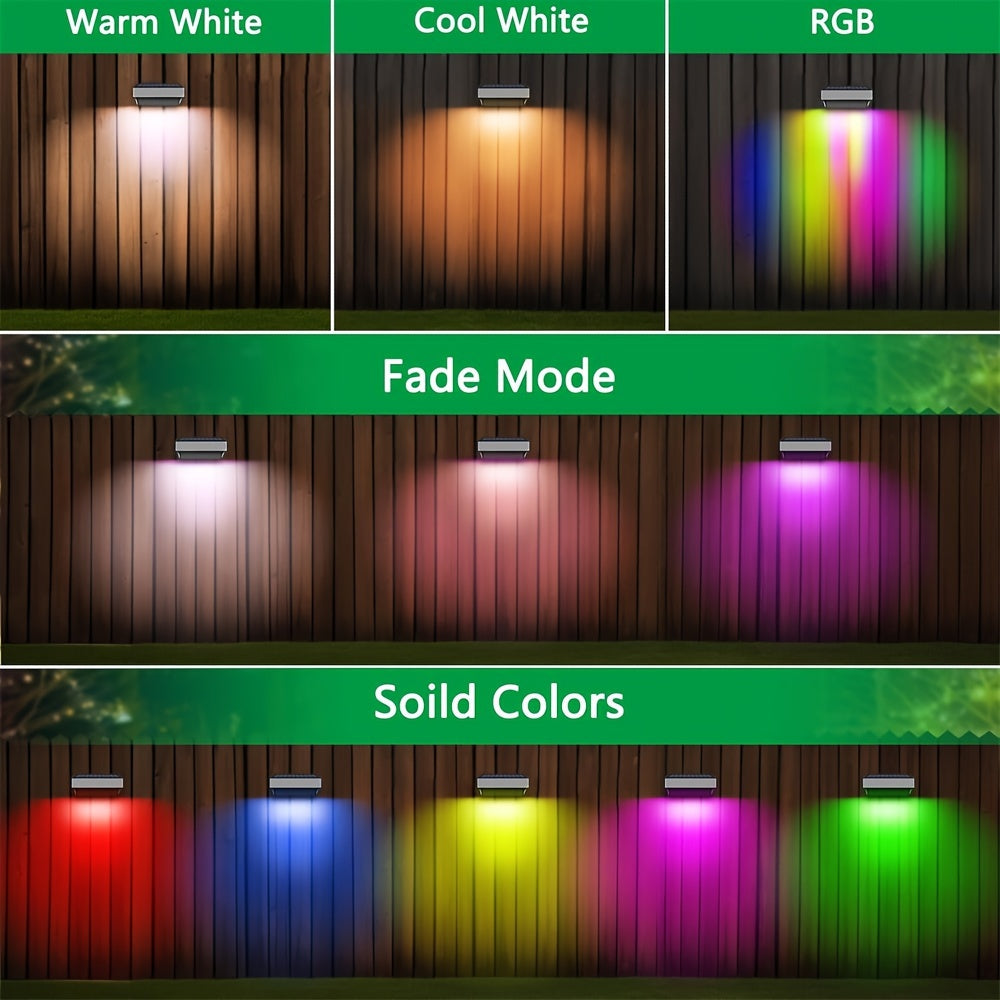 8-Pack Solar Outdoor Lights, Multi-Colour LED Deck and Stair Lighting for Garden Use