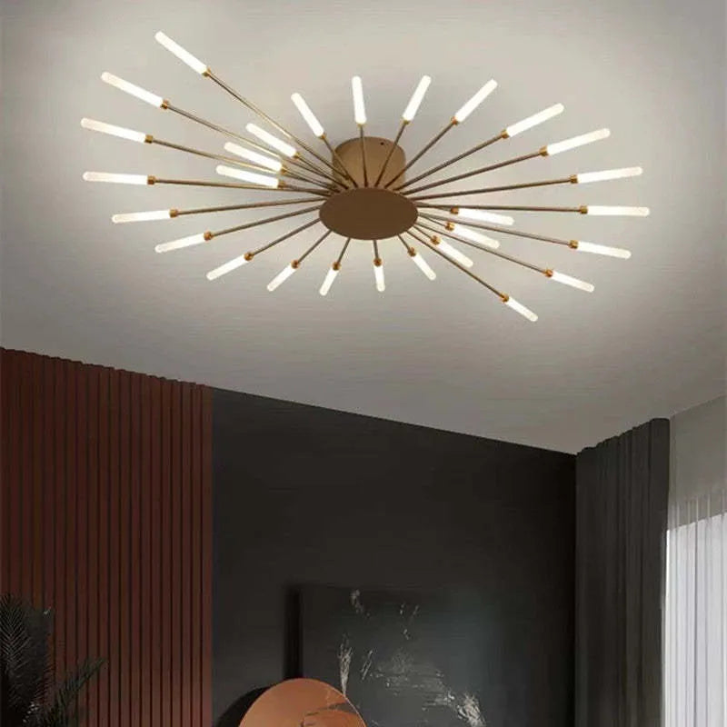 Modern Firework-Inspired Flush Mount Ceiling Light