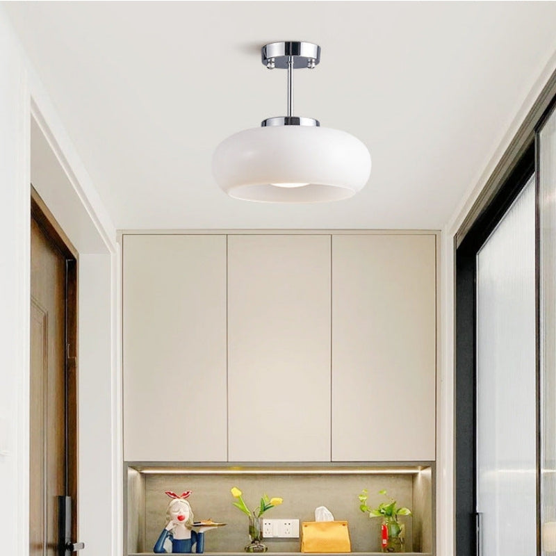 Amber Glow Round Glass Ceiling Light