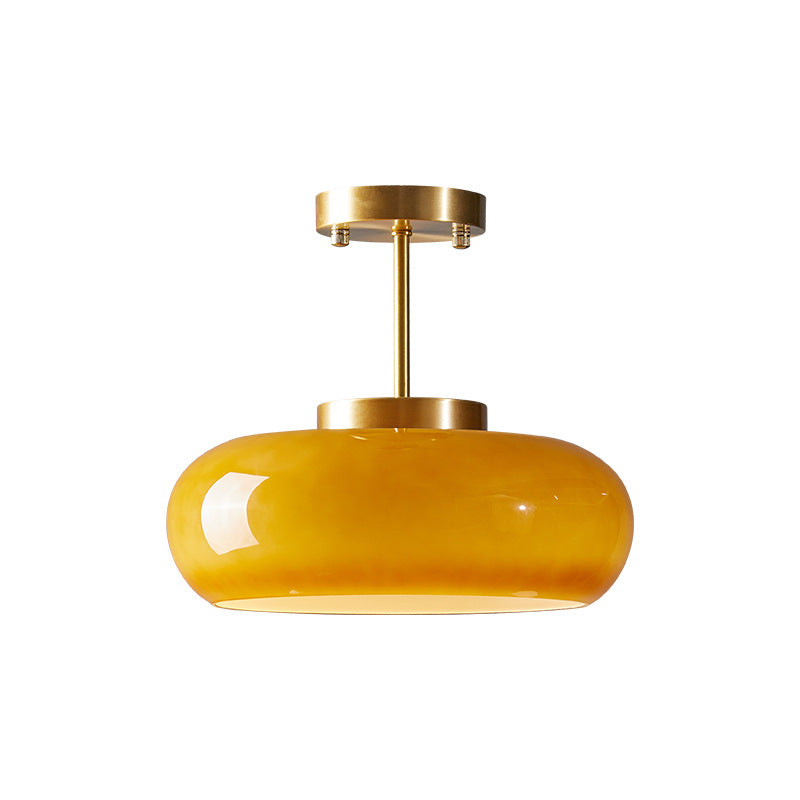 Amber Glow Round Glass Ceiling Light