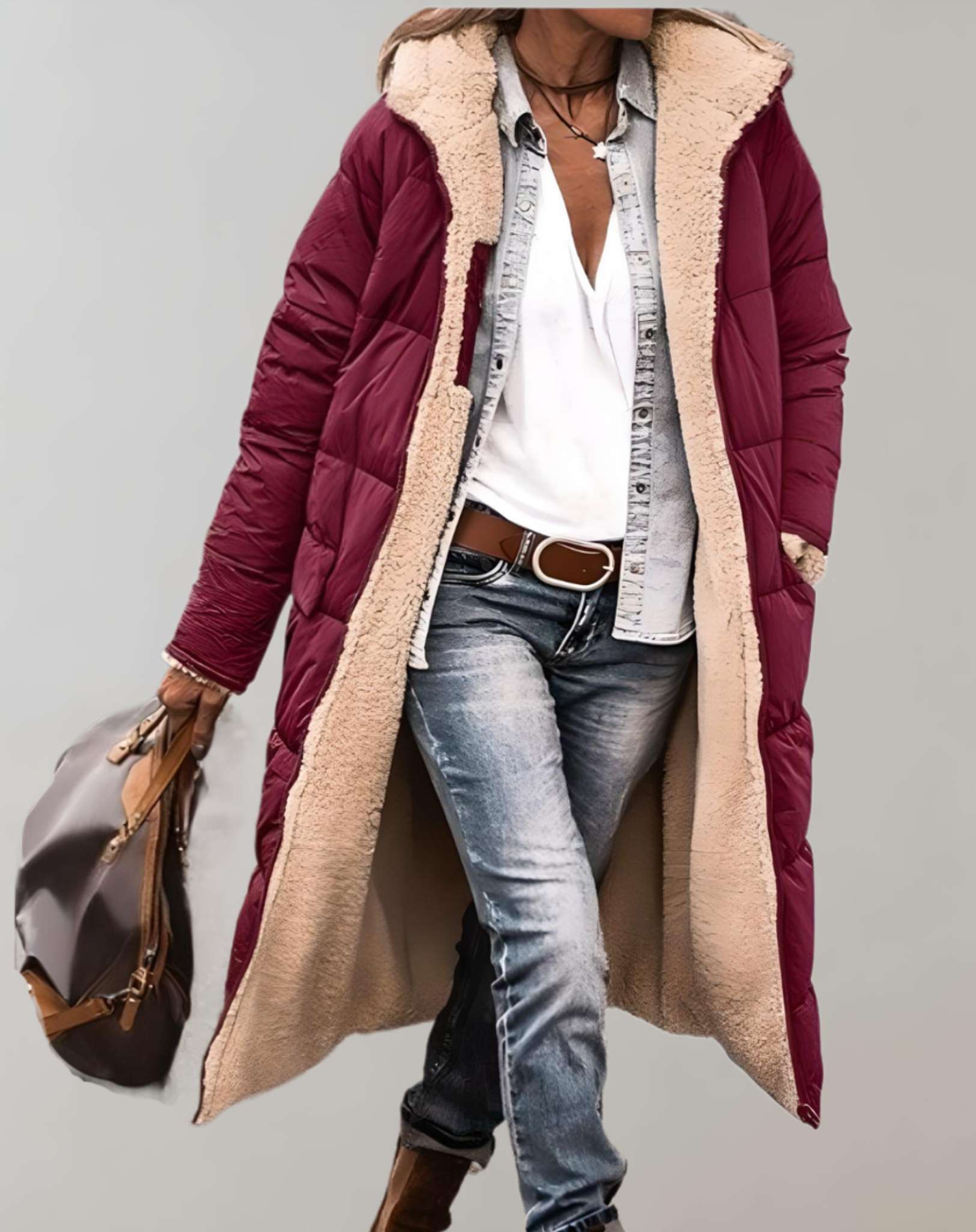 Women's Quilted Long Coat | Winter
