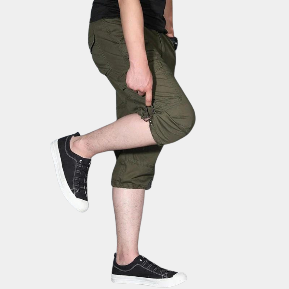 Men's Relaxed Fit Cargo Capri Shorts | Knee Length