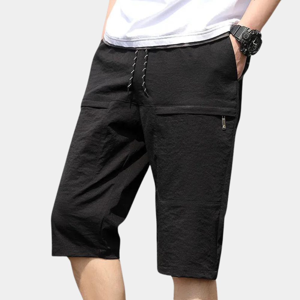 Men's Elastic Waist Capri Shorts | with Pockets