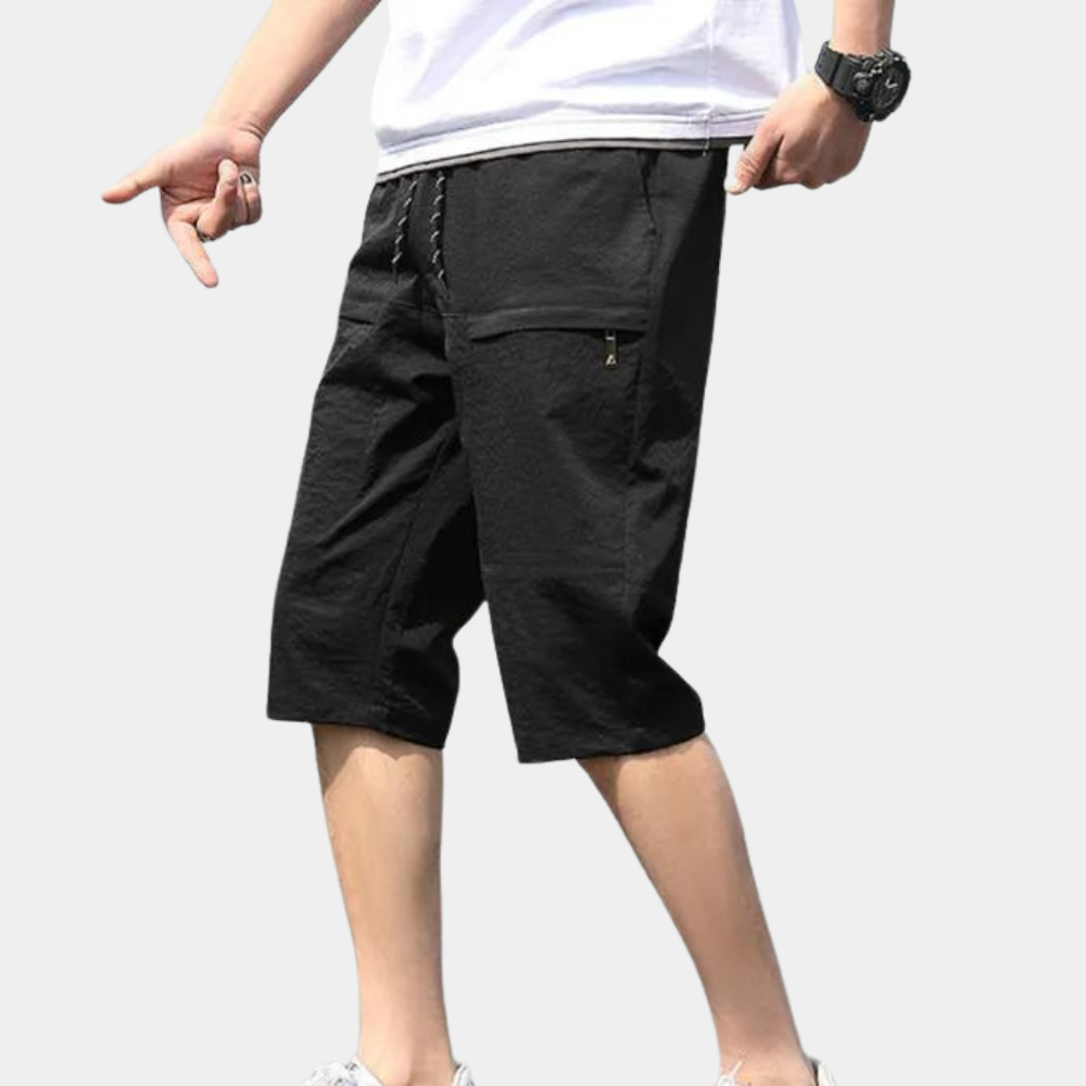 Men's Elastic Waist Capri Shorts | with Pockets