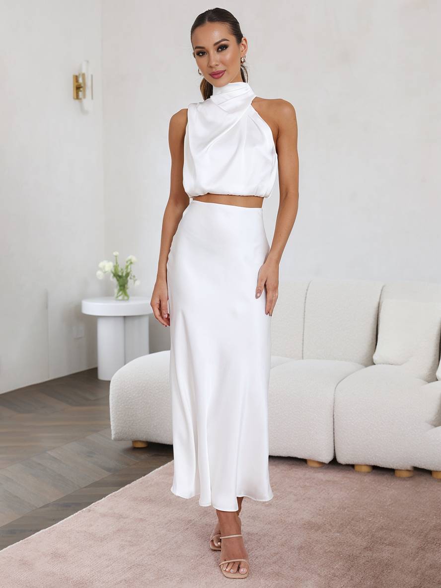 Women's Two Piece Wedding Guest Dress Set | Midi