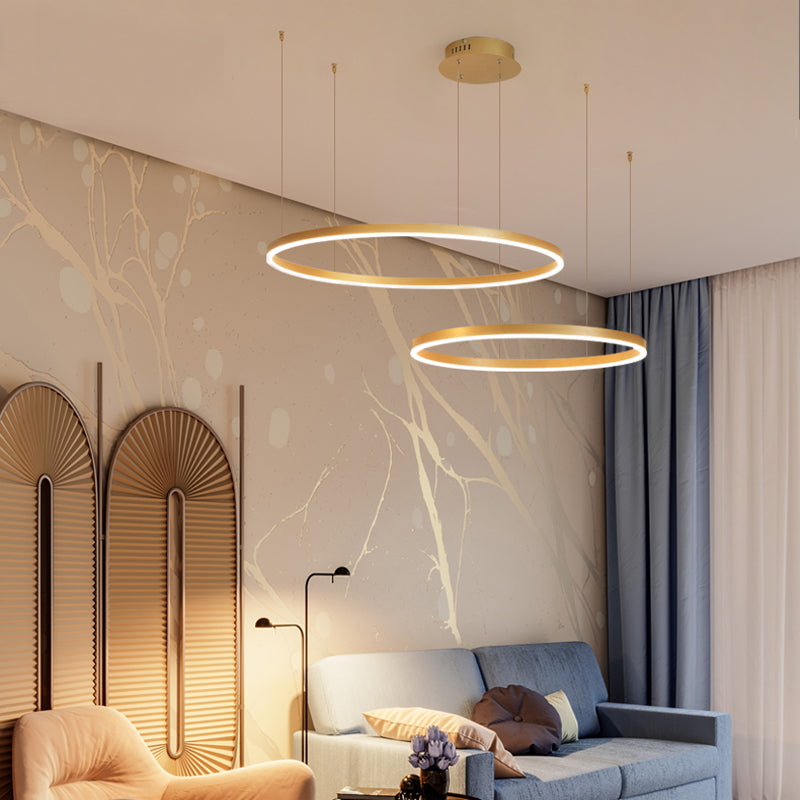 Elegant Sculpted Ring Pendant Light