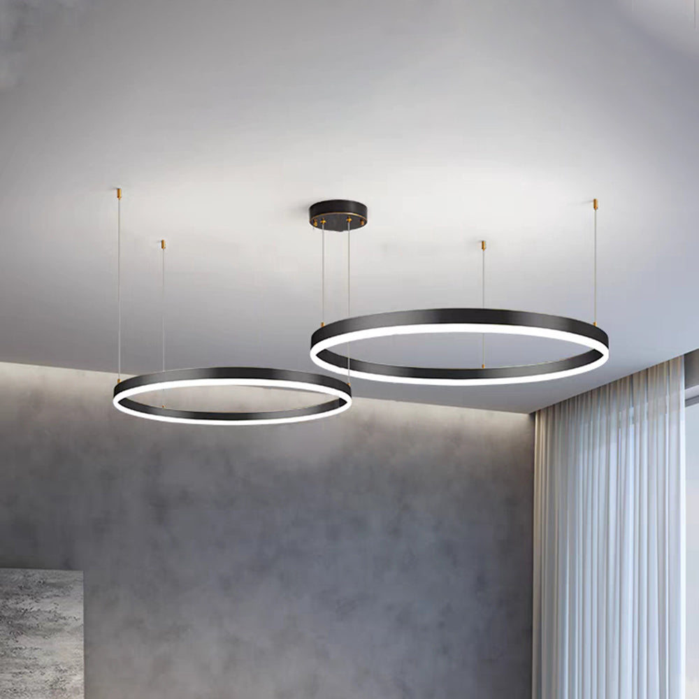 Elegant Sculpted Ring Pendant Light