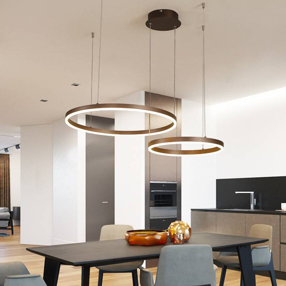 Elegant Sculpted Ring Pendant Light