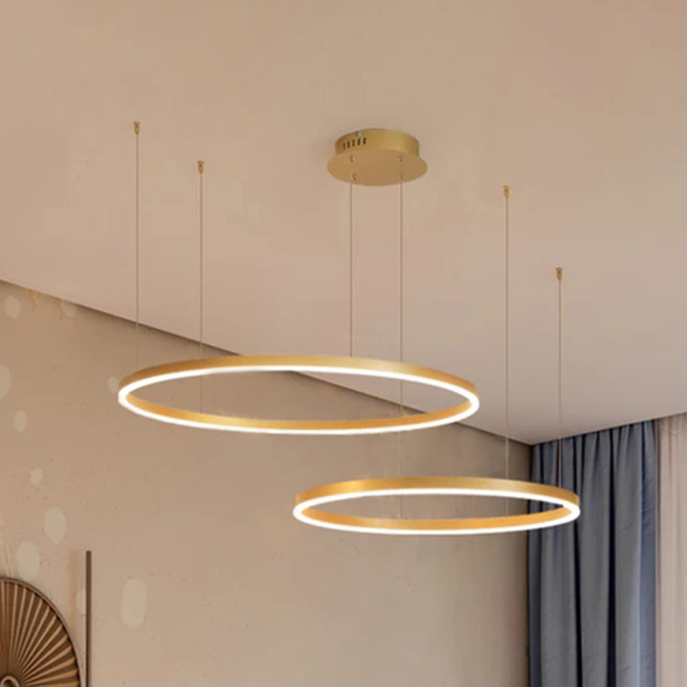 Elegant Sculpted Ring Pendant Light