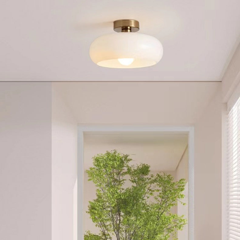 Amber Glow Round Glass Ceiling Light