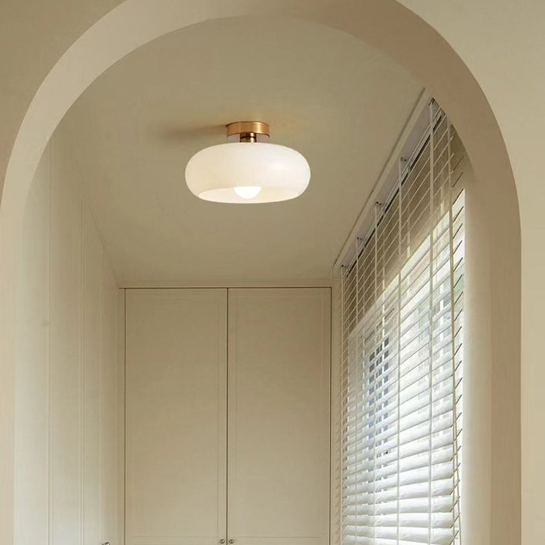Amber Glow Round Glass Ceiling Light