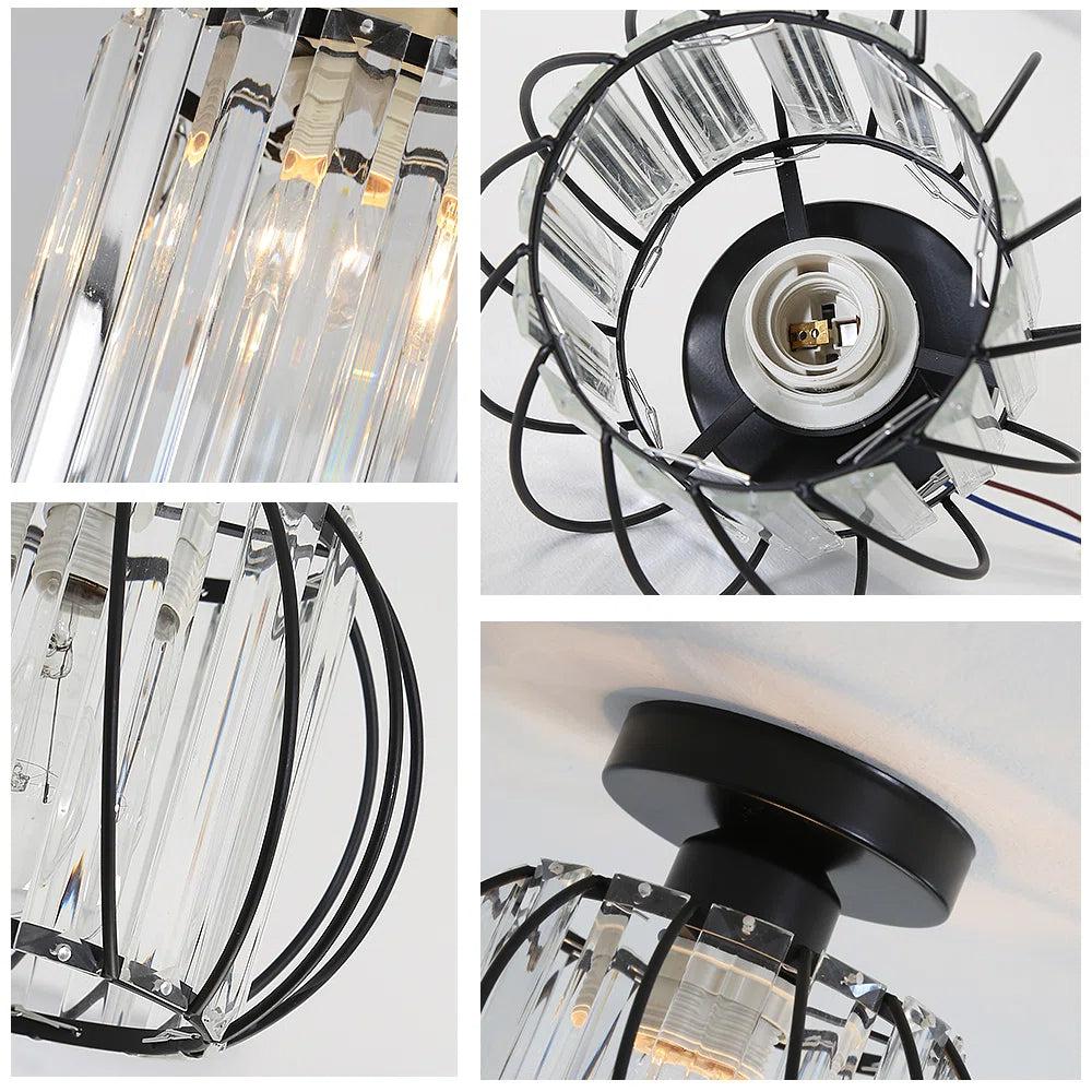 Set of 2 Modern Glass Ceiling Corridor Lights