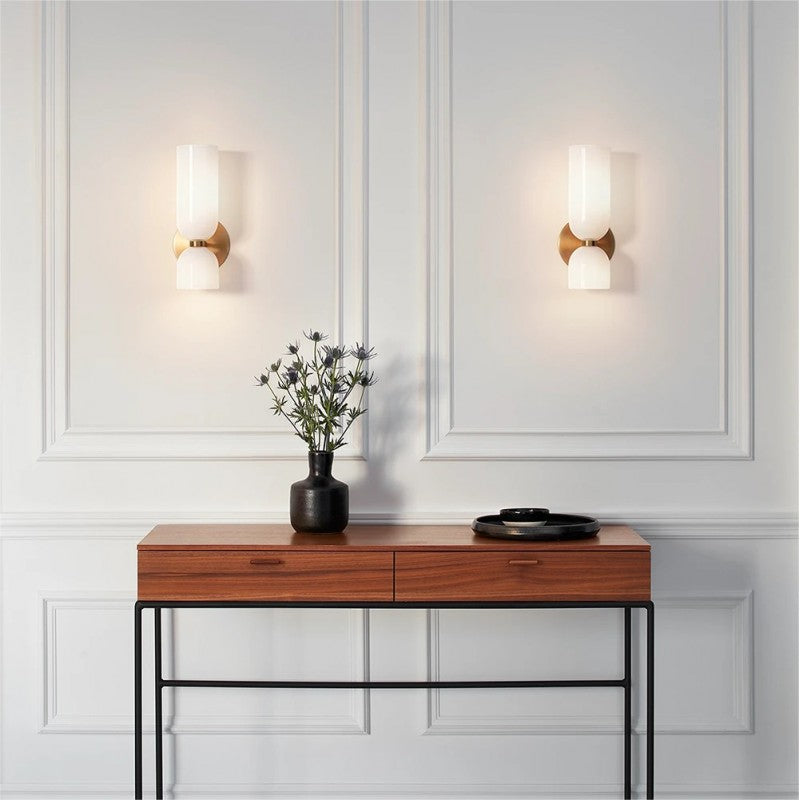 Modern Twin Glow Glass Wall Light
