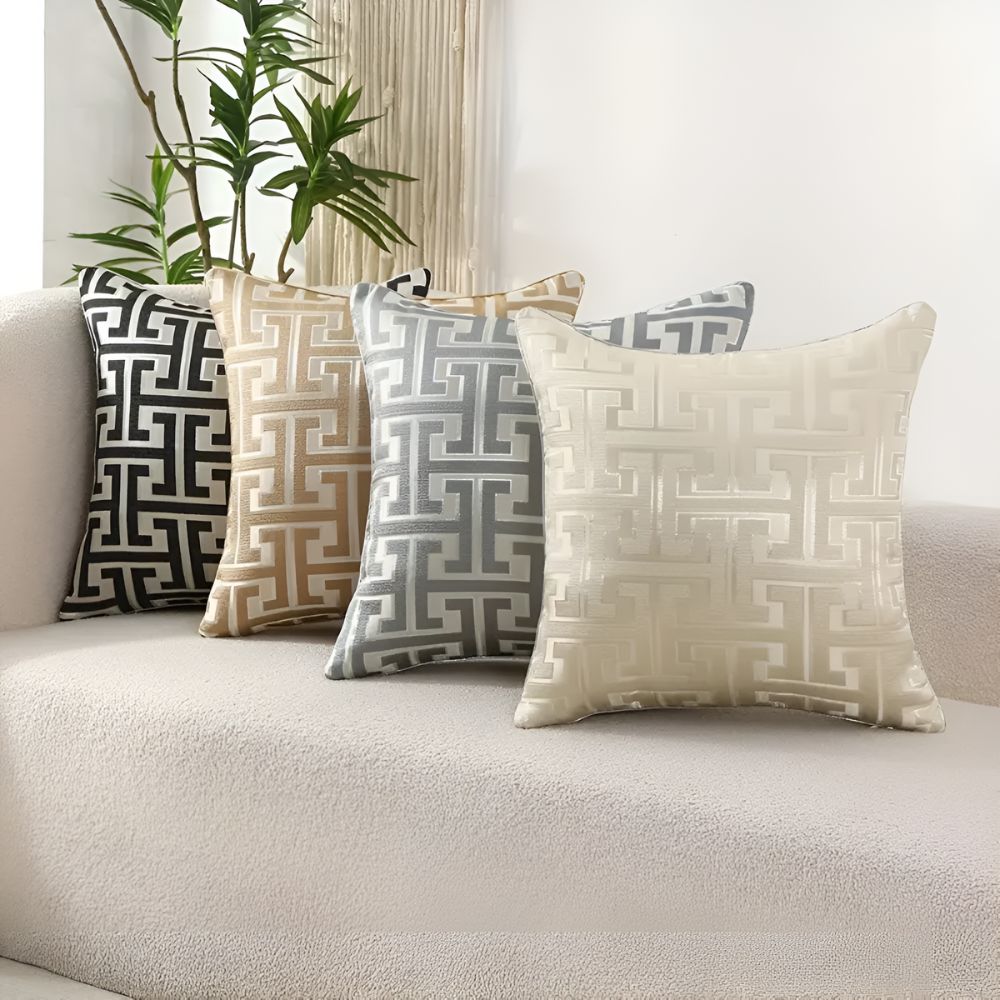 Geometric Design Textured Cushion Cover