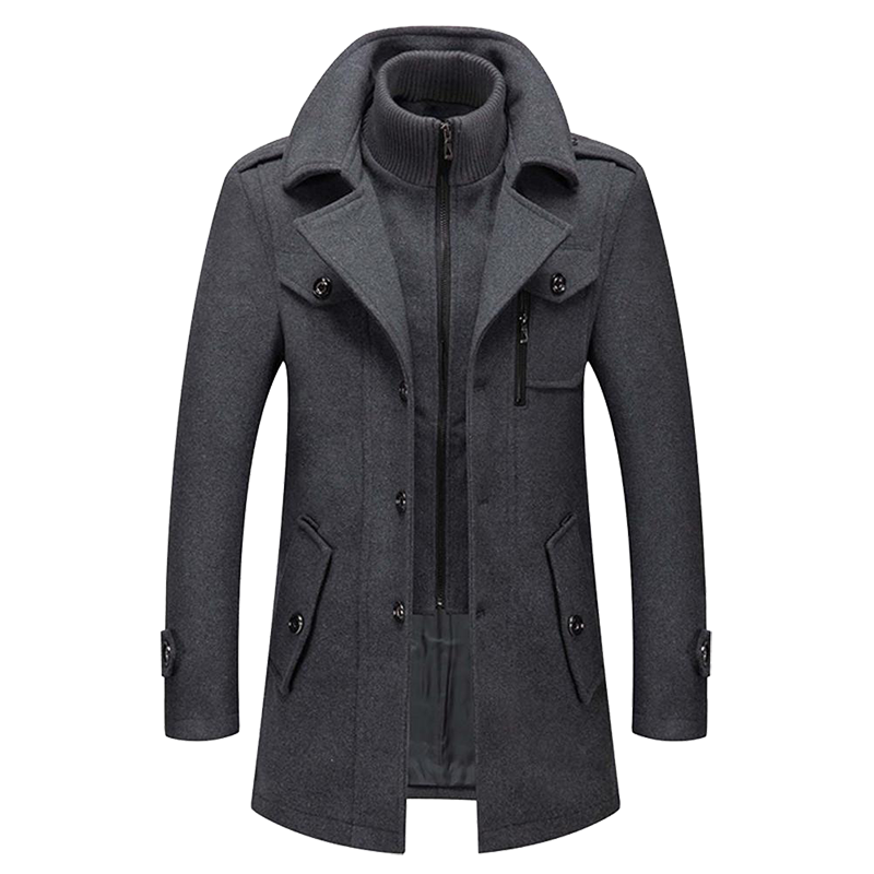 Men's Zip Up Winter Coat | Long