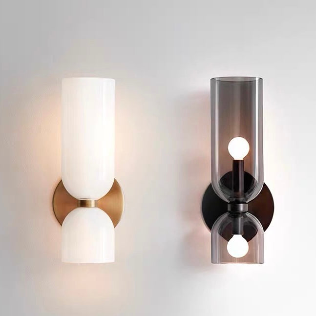 Modern Twin Glow Glass Wall Light