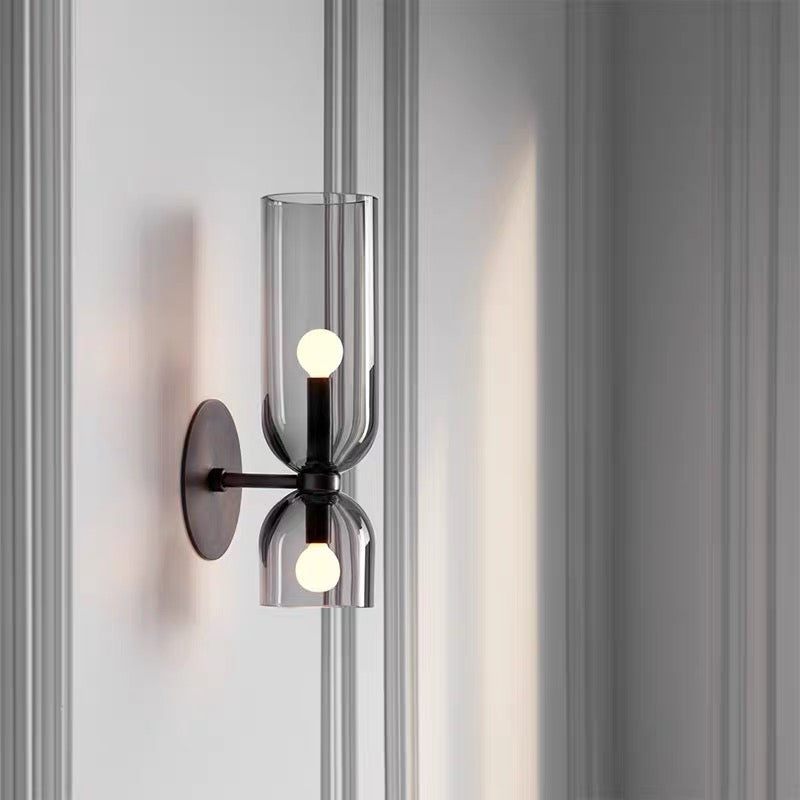 Modern Twin Glow Glass Wall Light