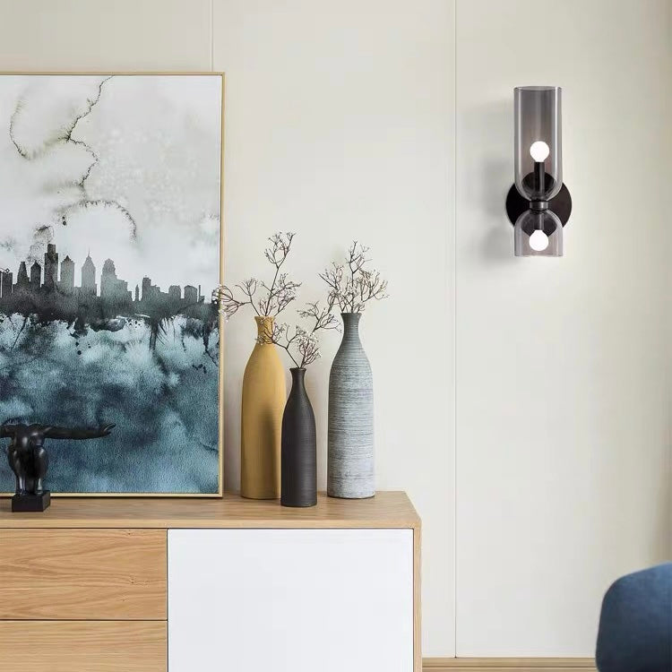 Modern Twin Glow Glass Wall Light