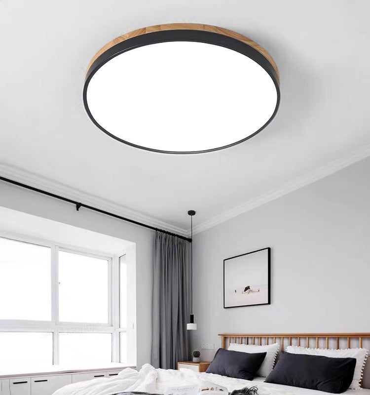 Flush-Mount Natural Disc Ceiling Light