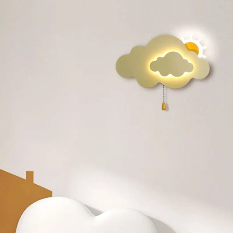 Wall Lamp for Children's Room - LED Cloud Lamp with Pull Switch, Dimmable