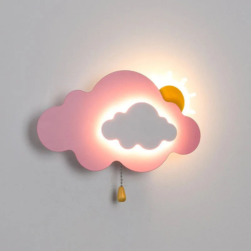 Wall Lamp for Children's Room - LED Cloud Lamp with Pull Switch, Dimmable