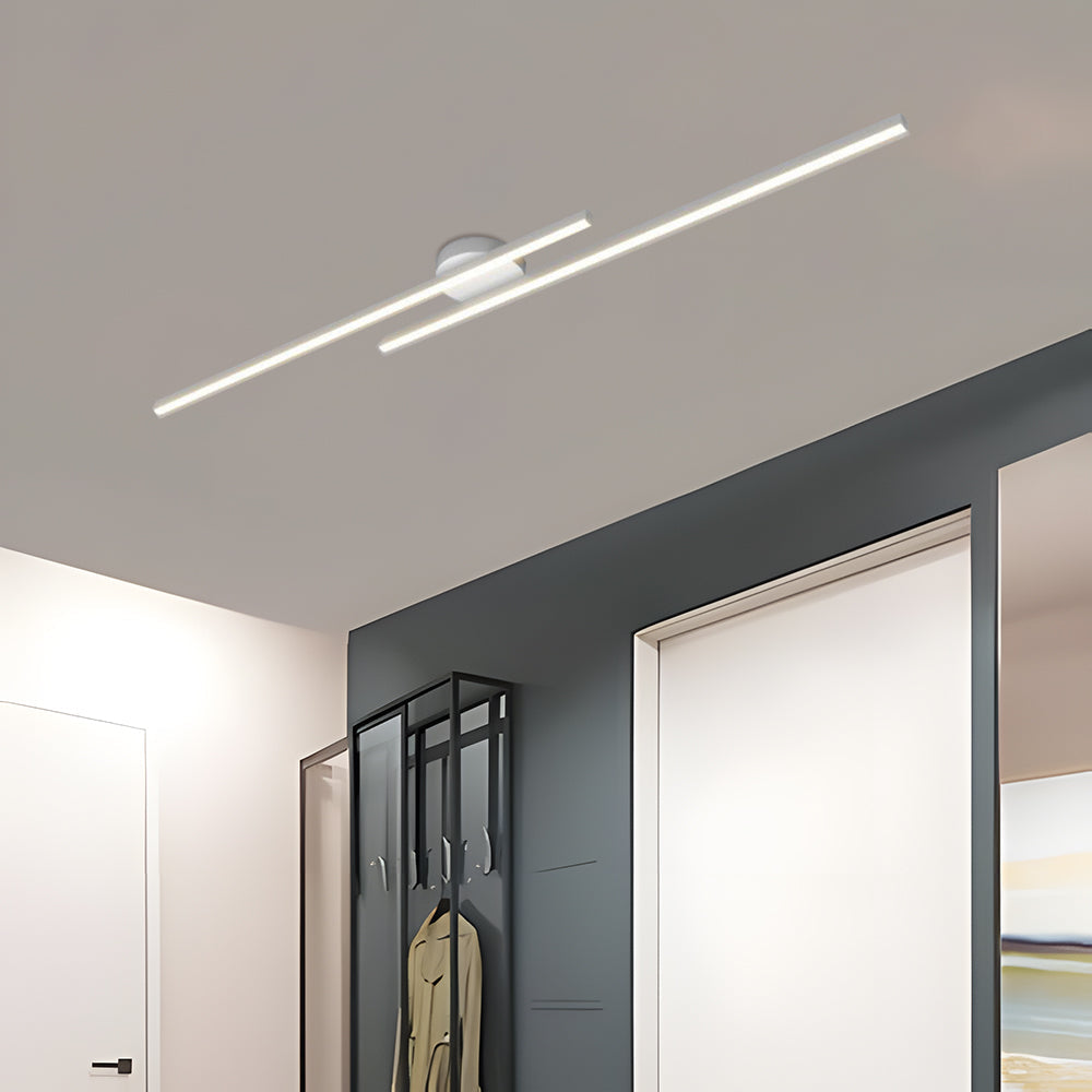 Sleek Aluminium Long Strip Semi Flush Mount LED Ceiling Light for Home Spaces