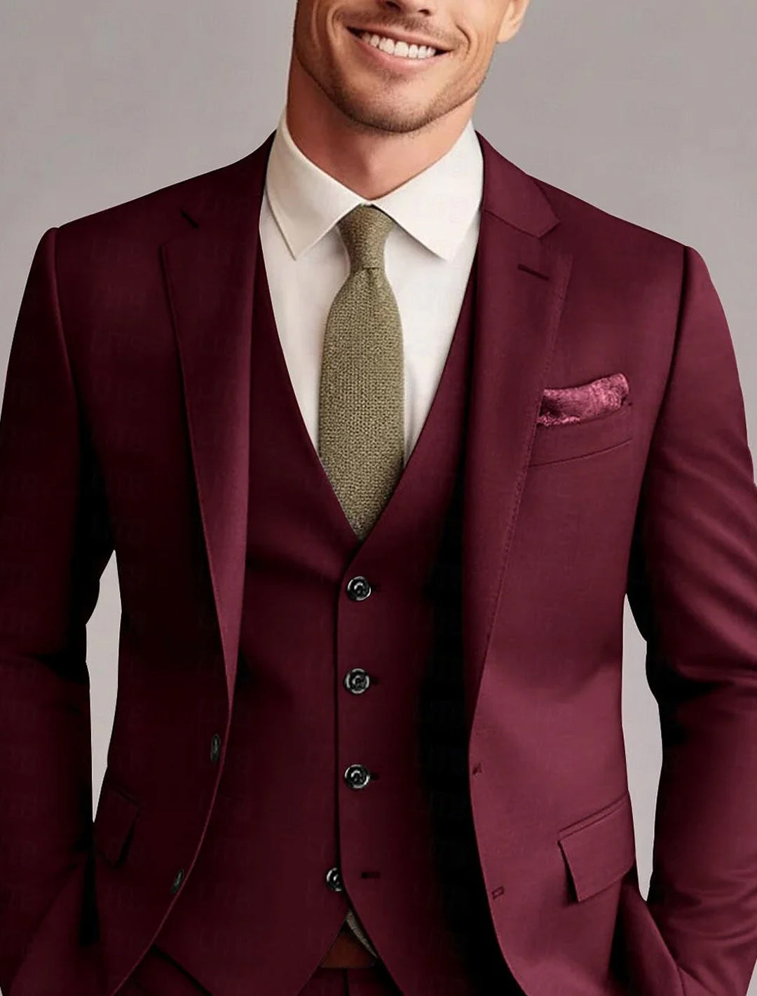 Men's Three Piece Two Buttons Wedding Suits | Single Breasted