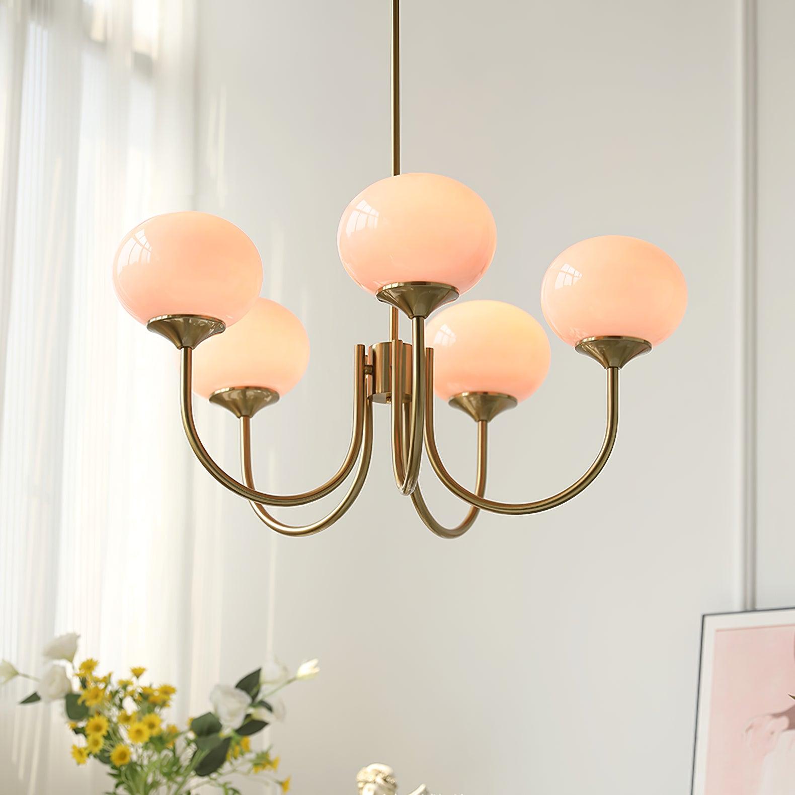 Modern Pink Glass Ceiling Light Fixture