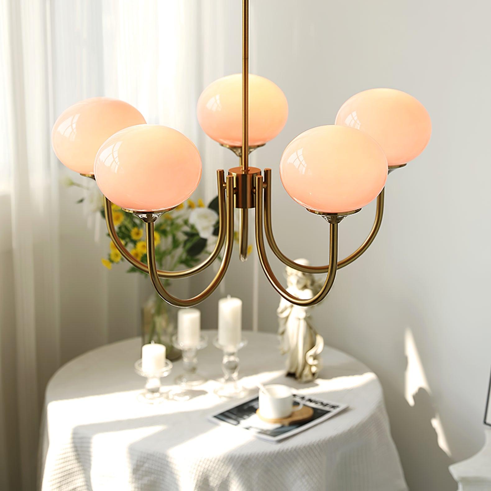 Modern Pink Glass Ceiling Light Fixture