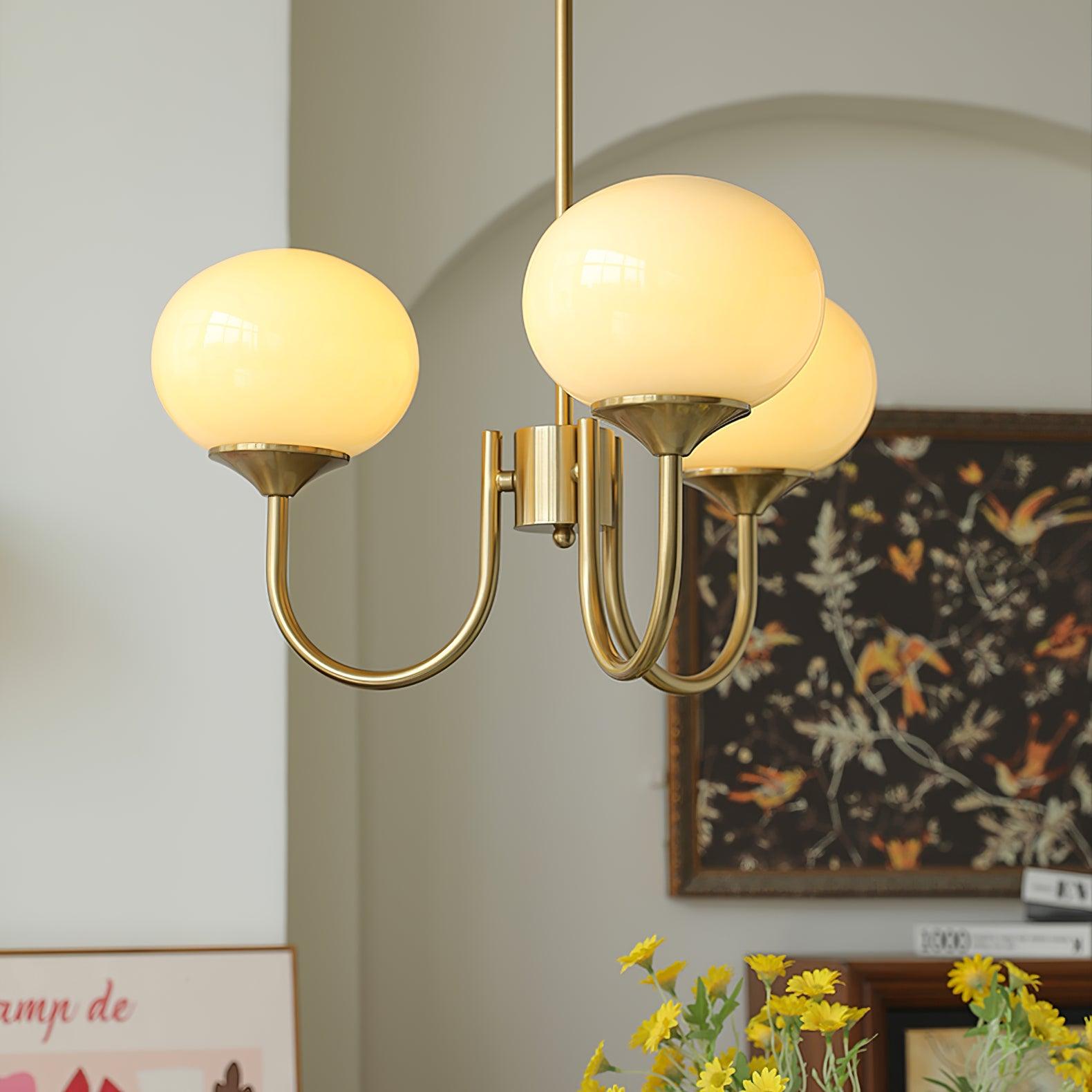 Variant image for Modern Pink Glass Ceiling Light Fixture - Stylish Dining Room Pendant Lamp-3