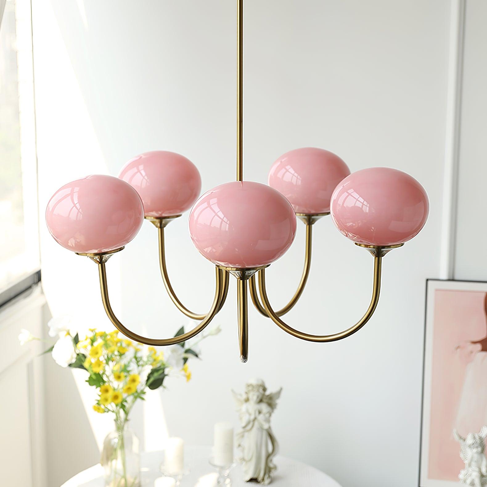 Modern Pink Glass Ceiling Light Fixture