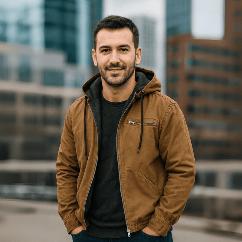 Men's Hooded Winter Jacket | Zip Up