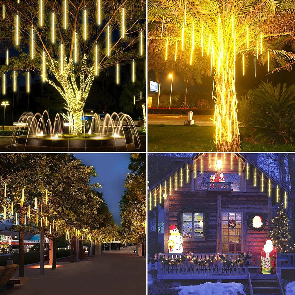 Meteor Shower LED String Lights – Waterproof, for Garden and Outdoor Use