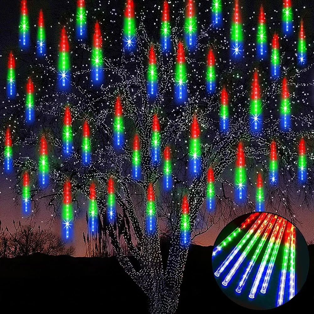 Meteor Shower LED String Lights – Waterproof, for Garden and Outdoor Use