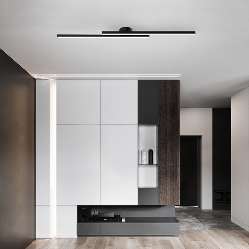 Sleek Aluminium Long Strip Semi Flush Mount LED Ceiling Light for Home Spaces