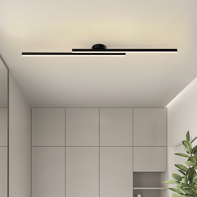 Sleek Aluminium Long Strip Semi Flush Mount LED Ceiling Light for Home Spaces