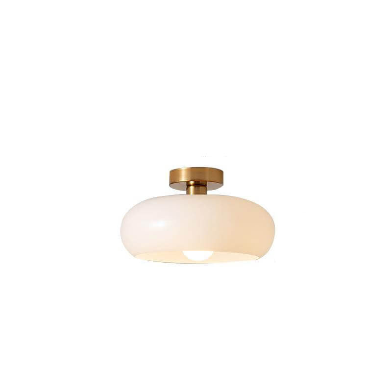 Amber Glow Round Glass Ceiling Light
