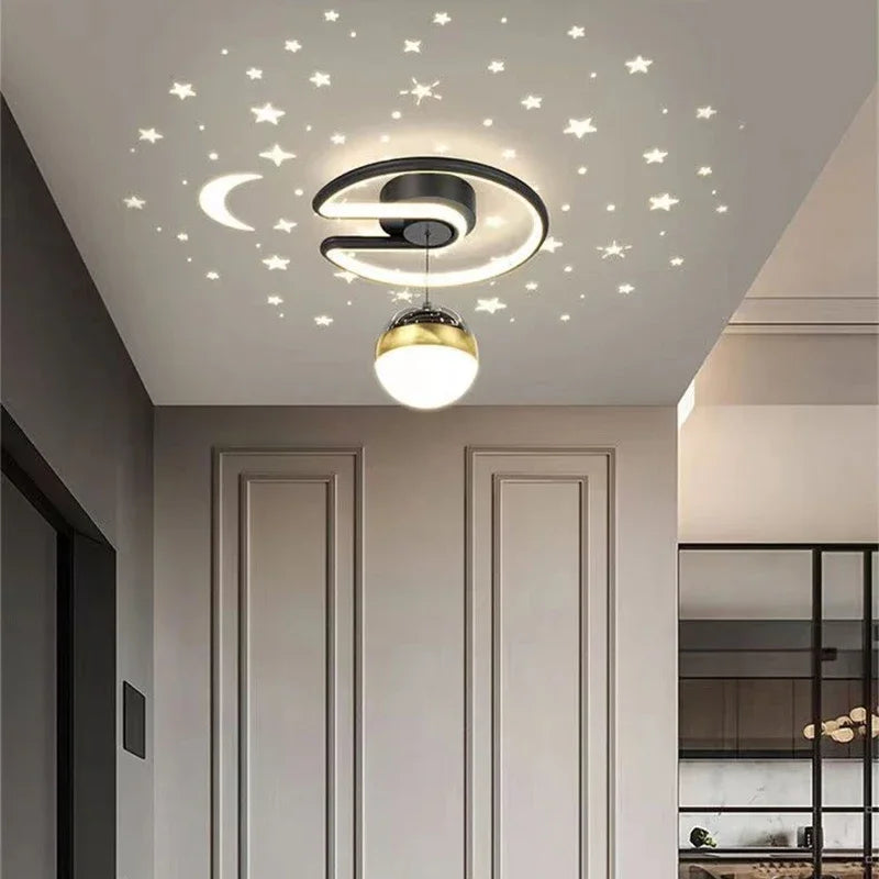 LED Ceiling Light with Starry Sky – Modern Chandelier Design for Children's Rooms and Living Rooms