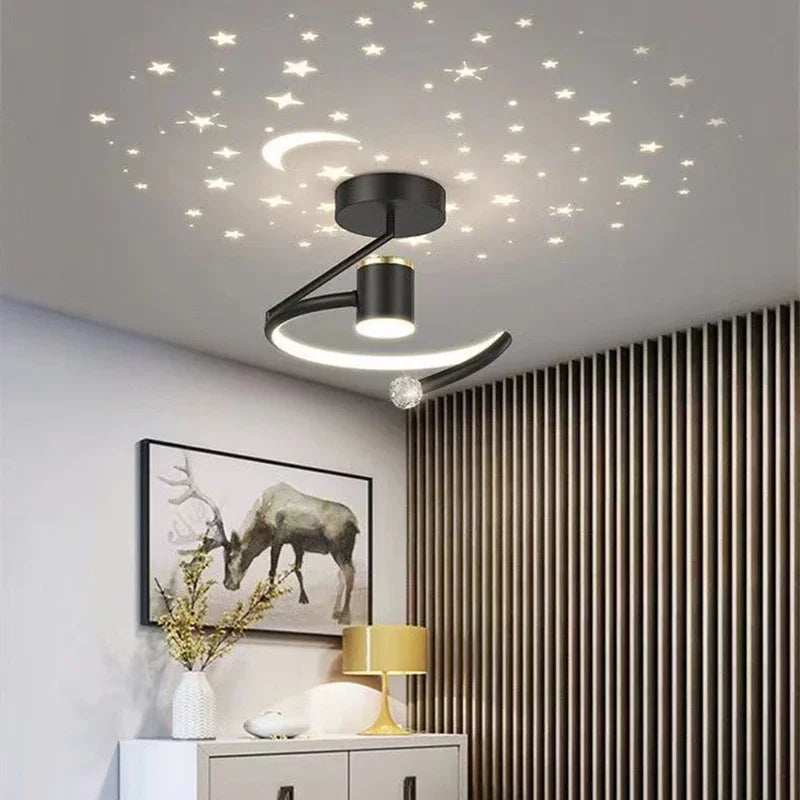 LED Ceiling Light with Starry Sky – Modern Chandelier Design for Children's Rooms and Living Rooms