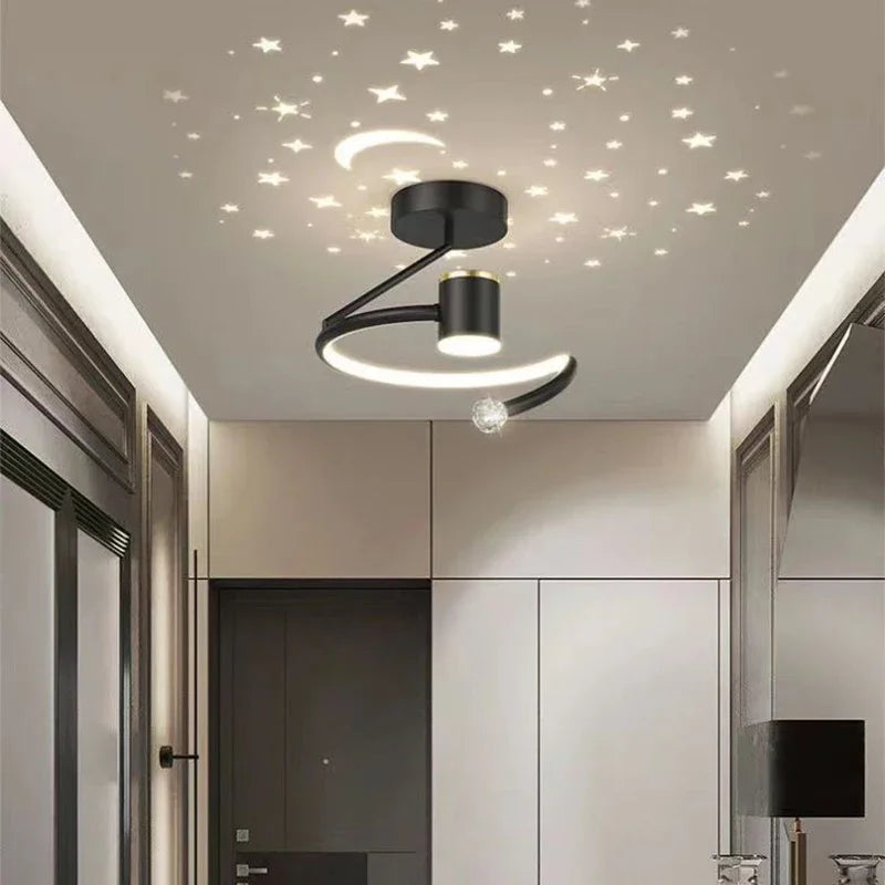 LED Ceiling Light with Starry Sky – Modern Chandelier Design for Children's Rooms and Living Rooms